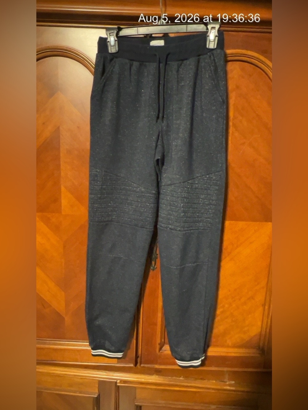 Sovereign Code Dark Navy Kids Sweatpants with Striped Cuffs (Bin 5-024)